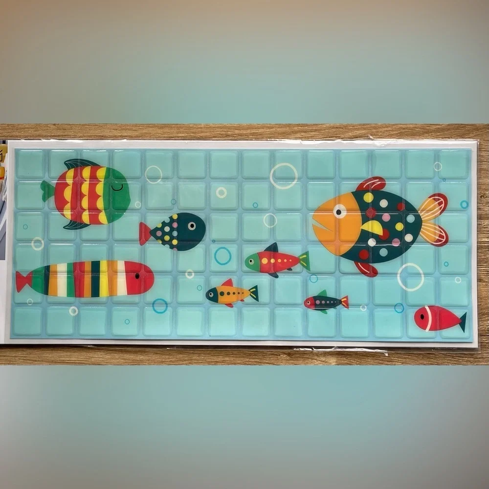 NIP Tropical Fish Self-Adhesive Peel and Stick Border Wall Tiles 12” x 5” 6 Pack